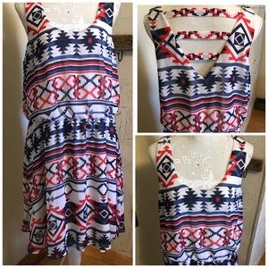 ❤️🇺🇸💙Red, white & blue patterned summer dress